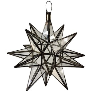 Moroccan Moravian Star Lantern - Clear Glass Pendant Light