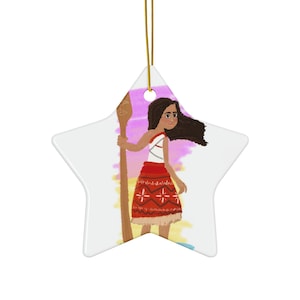 Ceramic Ornament, Moana Ornaments, Christmas Decoration, Holiday Gift, Disney Inspired Decor, Keepsake Ornament, Tree Decoration