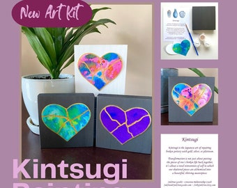 Kintsugi Mended Heart Shelf Art Kit