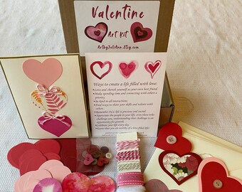 Valentine Heart Art Kit - cards, ornaments, magnets, garland, wall decor