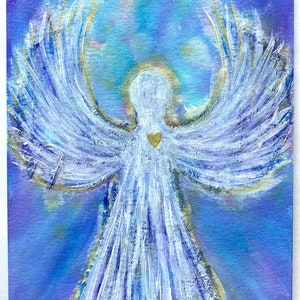 Guardian Angel, sympathy, inspirational - one of a kind original painting