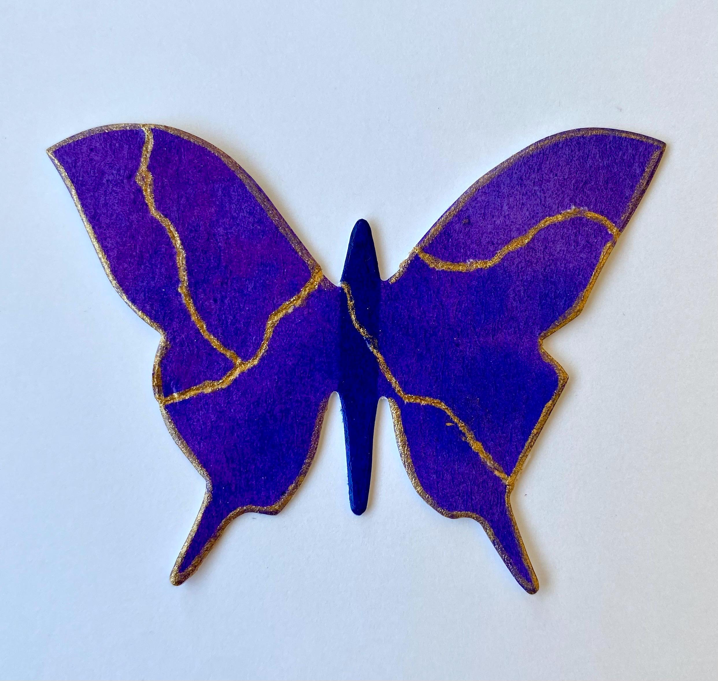 Kintsugi Butterfly Magnet & Ornament | Original Art With Inspirational ...