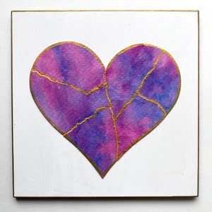 Kintsugi Mended Heart art kit create an original painting to honor your strong, beautiful mended heart. Guided meditation included. image 10