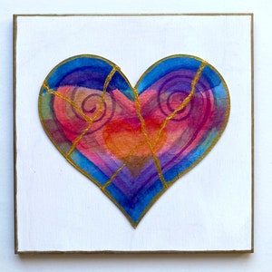 Kintsugi Mended Heart art kit create an original painting to honor your strong, beautiful mended heart. Guided meditation included. image 5