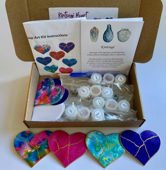 Kintsugi Mended Heart Group Art Kit - Create Original Paintings to