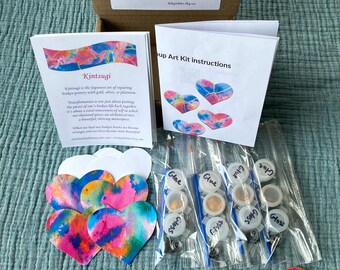 Kintsugi Mended Heart Rainbow Pride Group Art Kit - to honor your strong, beautiful mended hearts