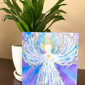 Guardian Angel, sympathy, inspirational one of a kind original painting image 4