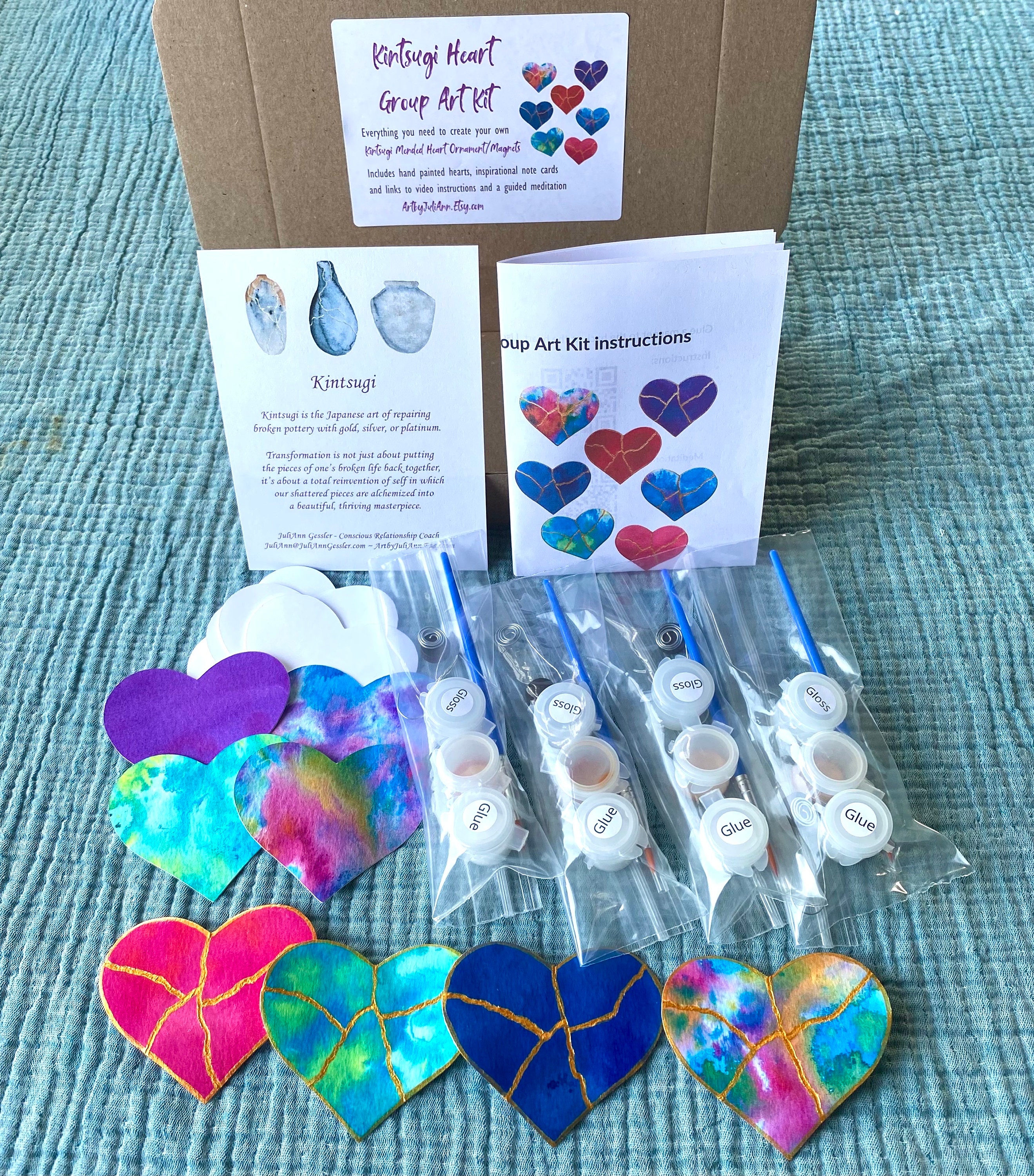 Kintsugi Mended Heart Group Art Kit Create Original Paintings to Honor Your  Strong, Beautiful Mended Hearts. Guided Meditation Included. 