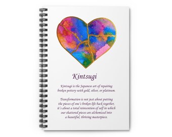 Kintsugi Mended Heart Spiral Journal