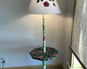 Hoping for Spring. Hand painted one of a kind floor lamp with table.