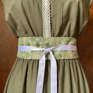Salvia Veneziana” Wide Obi Belt – OBXL Plus Size 100–120 cm – Handmade Silk Waist Sash – Vintage Venetian Silk – Formal Dress Accessory
