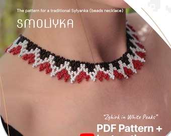 Perlenhalskette Muster – DIY Sylyanka, “Zghirk in White Peaks” (PDF Muster + Video Anleitung)