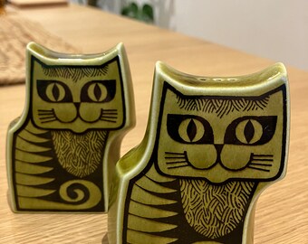 Hornsea Green Cat Menage 1960er Jahre, Design John Clappison