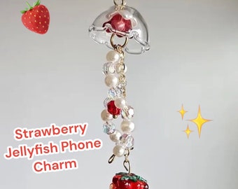 Breloques pour téléphone méduse aux fraises