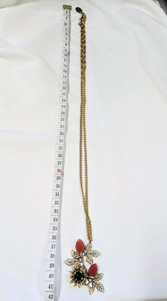 Erickson Beamon Vintage Floral Statement Pendant … - image 5