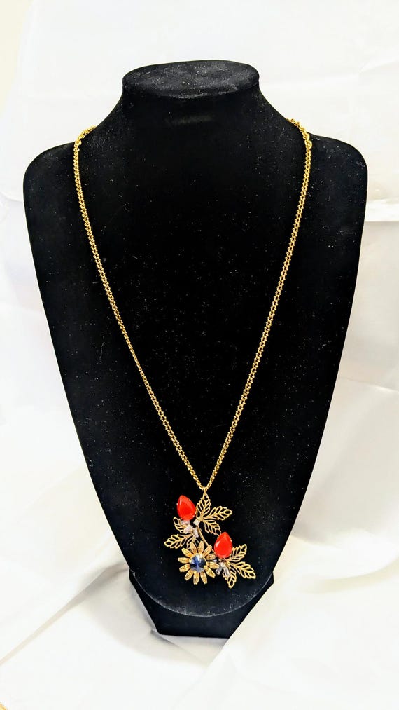 Erickson Beamon Vintage Floral Statement Pendant … - image 1