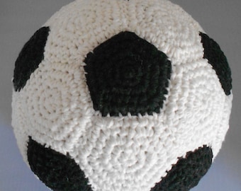 Cotton Crocheted Soft American Soccer Ball - Crocheted Soft European Football - Indoor Black & White Soccer Ball - Crocheted Soccer Ball