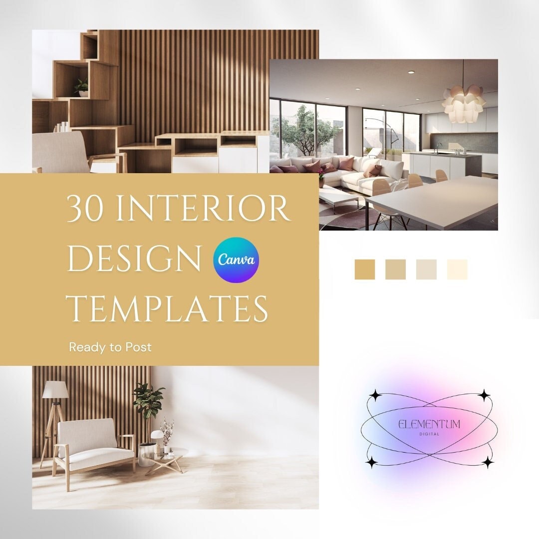 30-page Interior Design Template Pack - Canva & Adobe Indesign ...