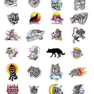 Beautiful wolf tattoo/sticker/decal/vinyl sheet