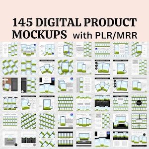 PLR Mockups - Master Wiederverkaufsrechte - 145 Digitale Produkte - PLR Digitale Produkte - Canva Template Bundle - Done For You