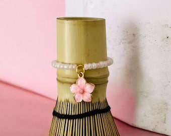 Handgefertigter Chasen Charm, Spring Vibes, Anhänger für den Matcha Chasen, Matcha Besen,