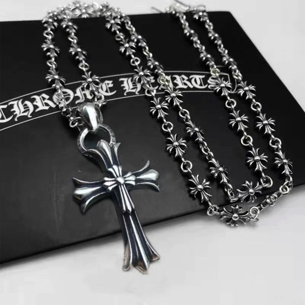 Chrome Silver Plated Necklace - Gothic Core Style Jewelry