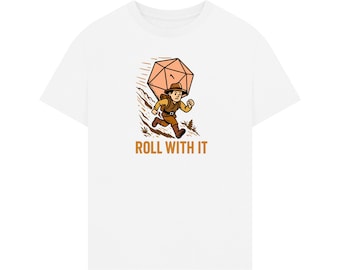 Rol ermee | D20 oversized T-shirt, rpg dobbelstenen T-shirt, tabletop gamers, gamemaster cadeau, retro avontuur graphic tee