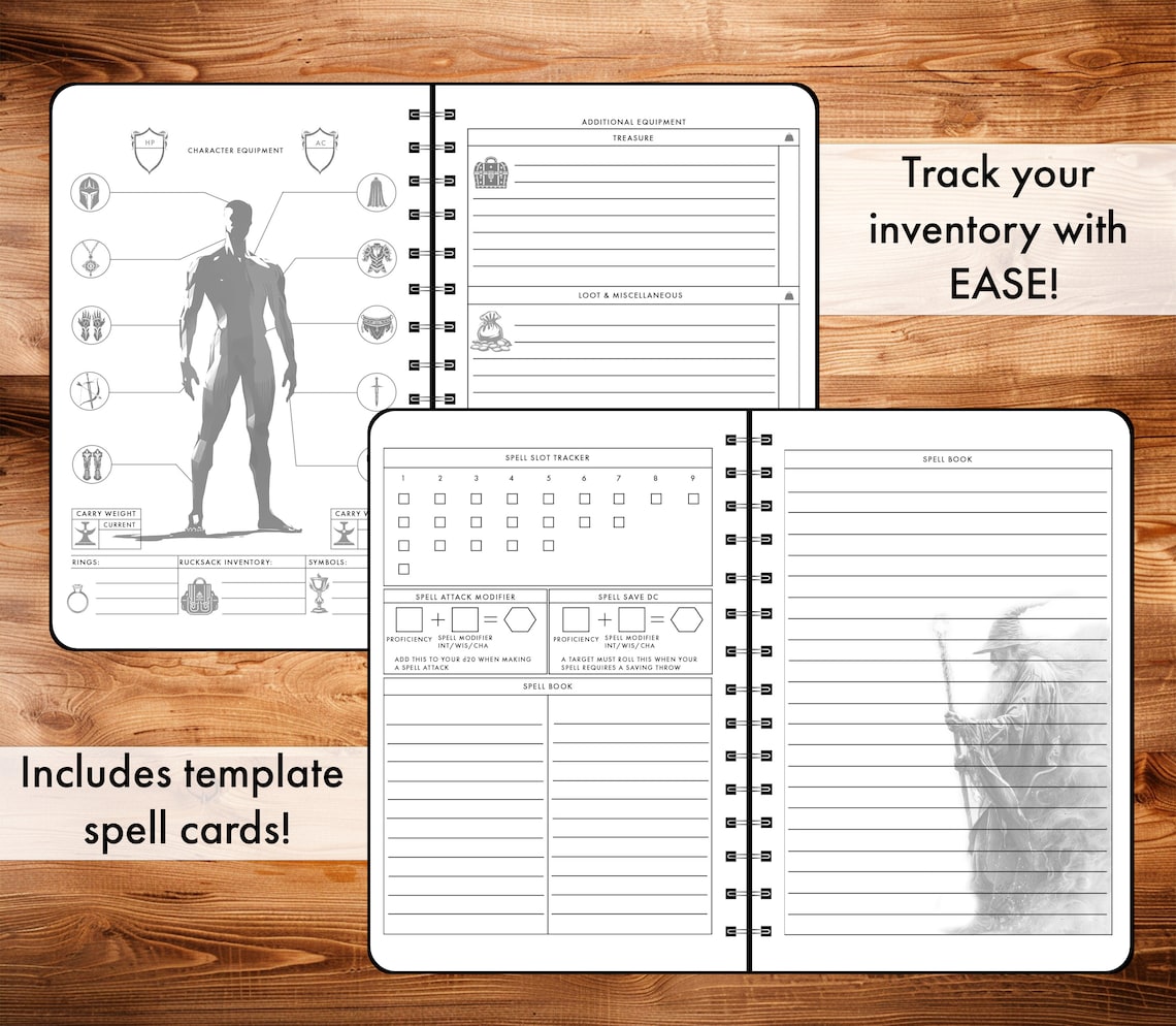 Printable Dnd 5e Player Journal, Character Sheet, Campaign Tracker (A4 ...