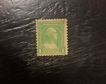 George Washington 1 Cent Briefmarke grün 1932 authentisch für nicht gebraucht
