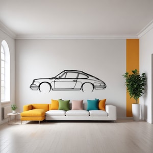911 912 1965 Detailed Silhouette Metal Wall Decor, Gift For Car Lovers, Petrolhead Gift, Birthday Gift, Fathers Day Gift