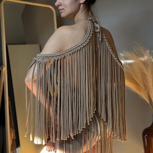 Greek Goddess Dress – Elven Fantasy Outfit – Macrame Dress – Boho Wedding Guest Dress – Festival Crochet Dress – Fairy Goddess Dress