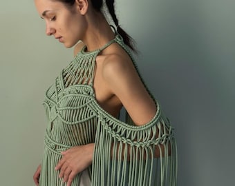 Green Goddess dress — Boho rave outfit for party or photoshoot