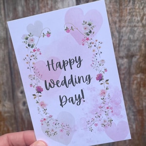 Printed Wedding Gift Card Money Book | Wedding Gift | Thoughtful Unique | Happy Wedding Day Treat Book | Holds Cash & Gift Cards | A6 Size