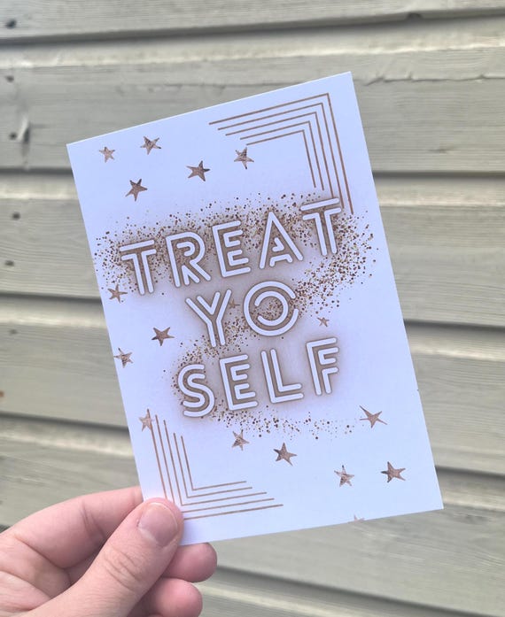 Printed Gift Card Money Book | Perfect Unique Gift | Birthday Celebration | Treat Yo Self Treat Book | Holds Cash & Gift Cards | A6 Size