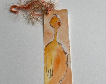 Bookmark  - Big Chicken Bookmark - Watercolor original bookmark