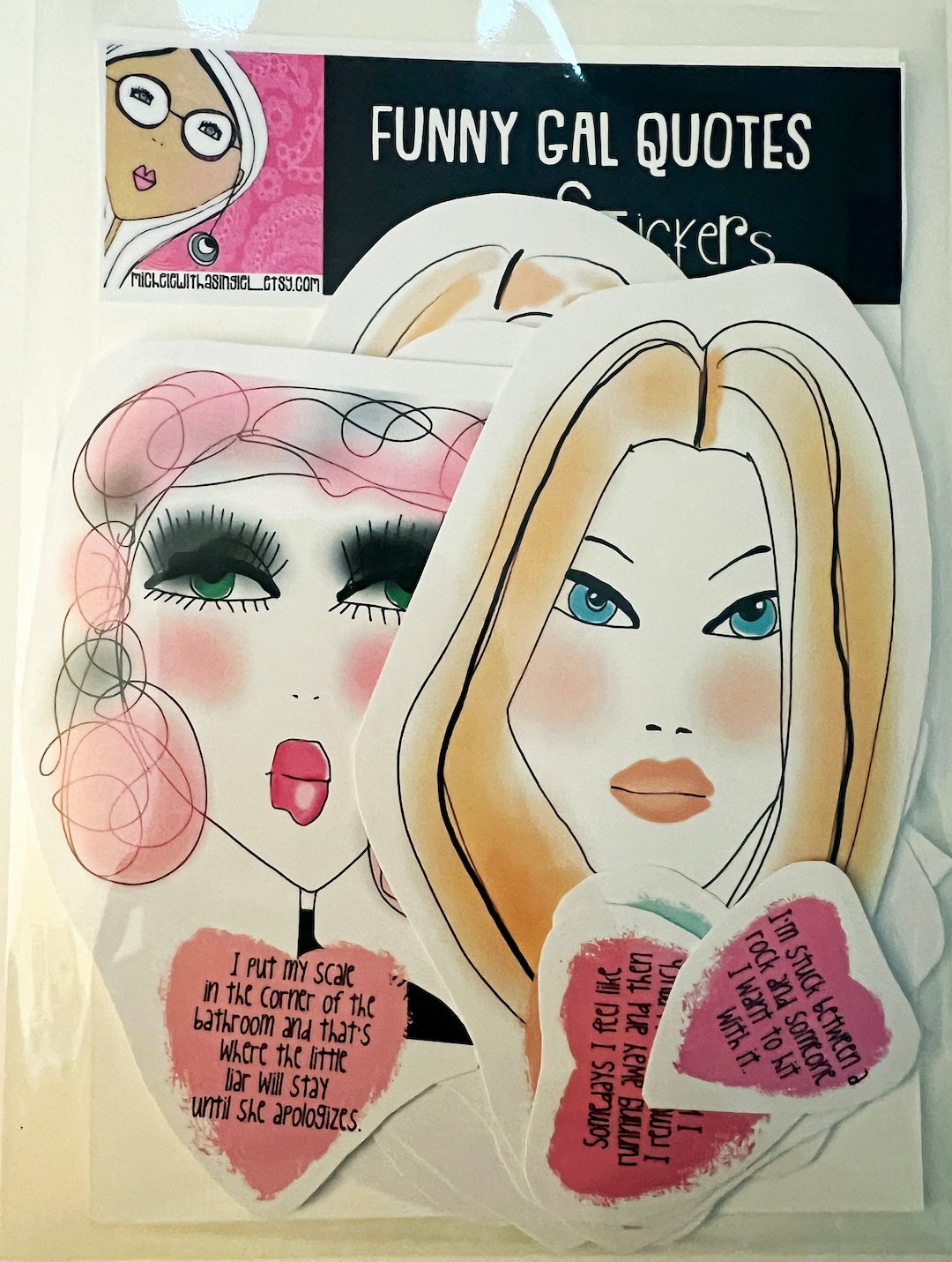 Funny Gal Quotes Stickers - Planner, Journal, Collage Art - Set of 14 ...