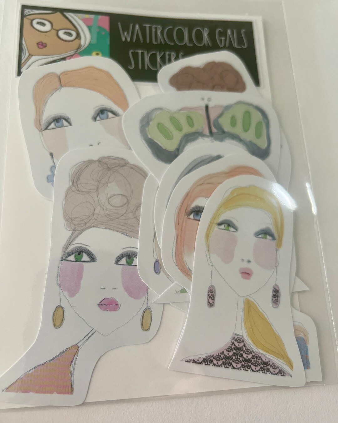 Watercolor Gal Stickers: Set of 8 Planner Stickers - Etsy