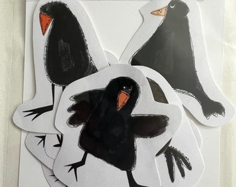 Stickers  Crow stickers  Set of 7