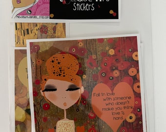 Stickers - Journal/Collage art stickers - Quote Stickers - Love