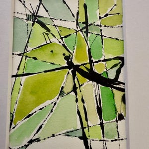 Original Watercolor 5x7 matted, 8x10 ready to frame. The Praying Mantis tree