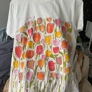 Painted Flowers T Shirt - Etsy