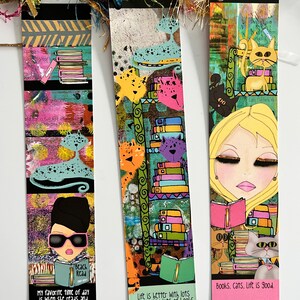 Handmade bookmarks - Cats -Set of 3 professionally printed and laminated bookmarks