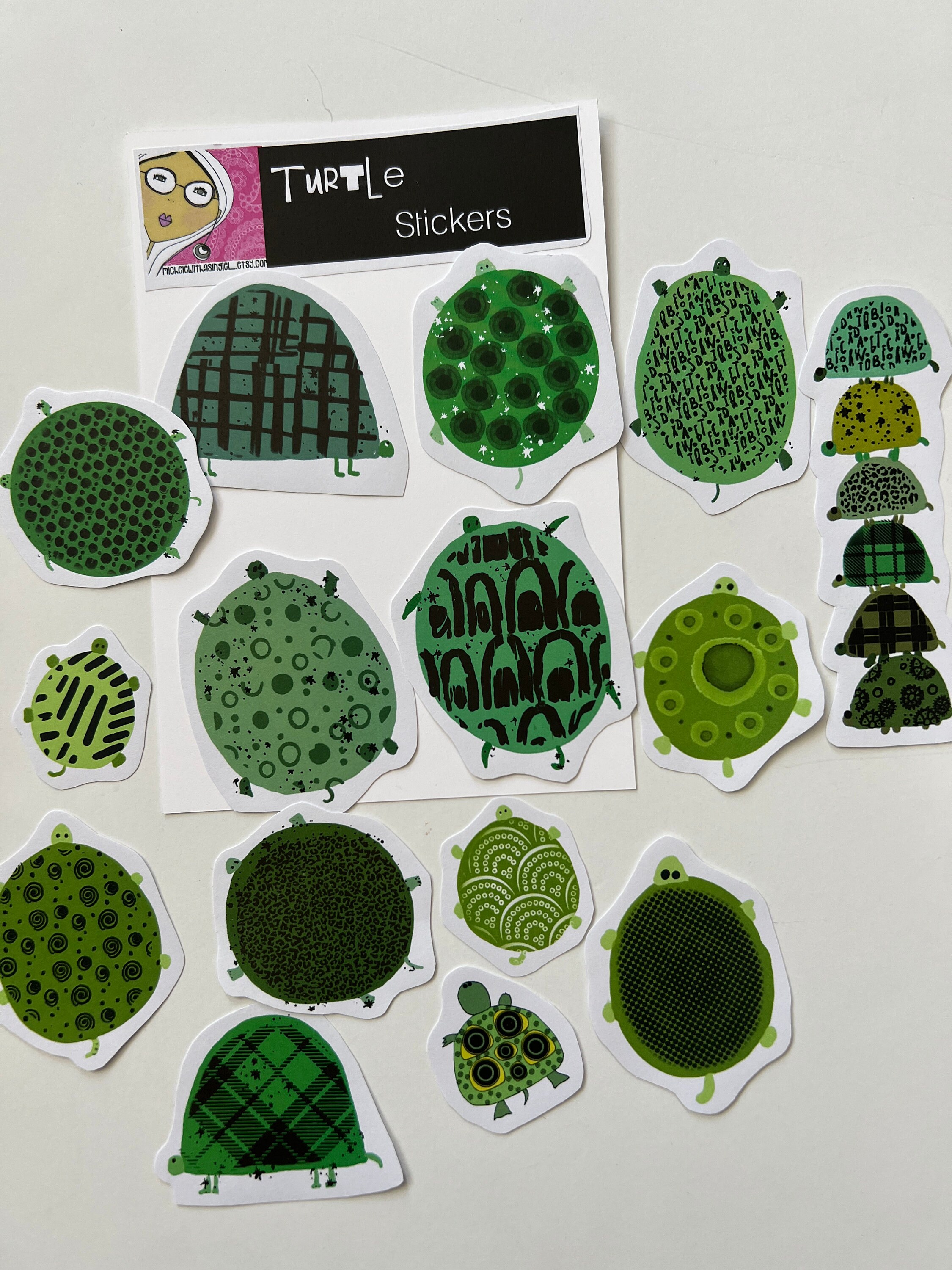 Stickers - Turtle Sticker Set of 15 - Etsy