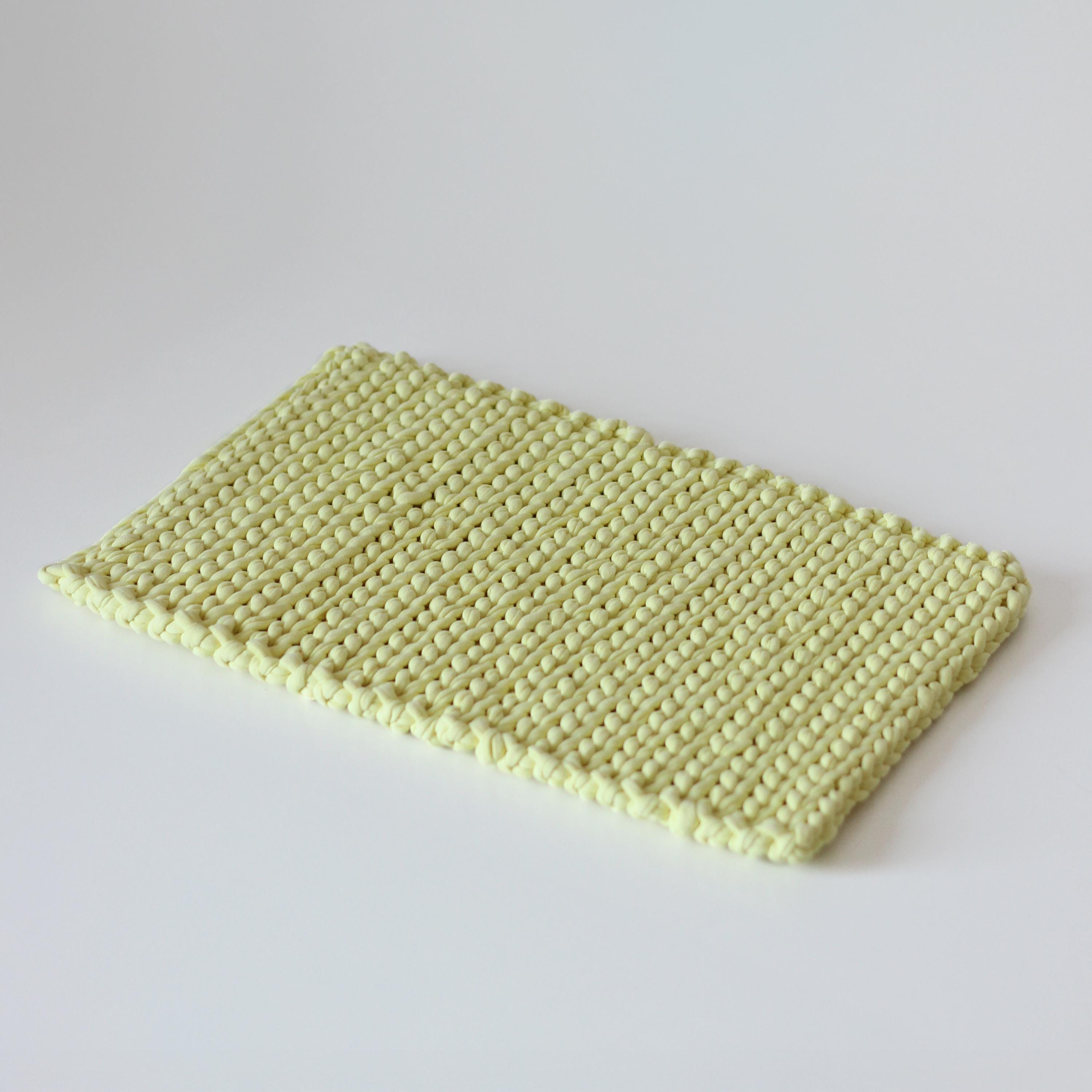 Handmade cotton cat window perch, crochet pet bed mat, woven dog bowl mat
