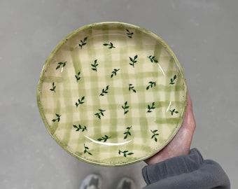 Olive branch plate, handmade ceramic dinnerware, personalized pottery gift