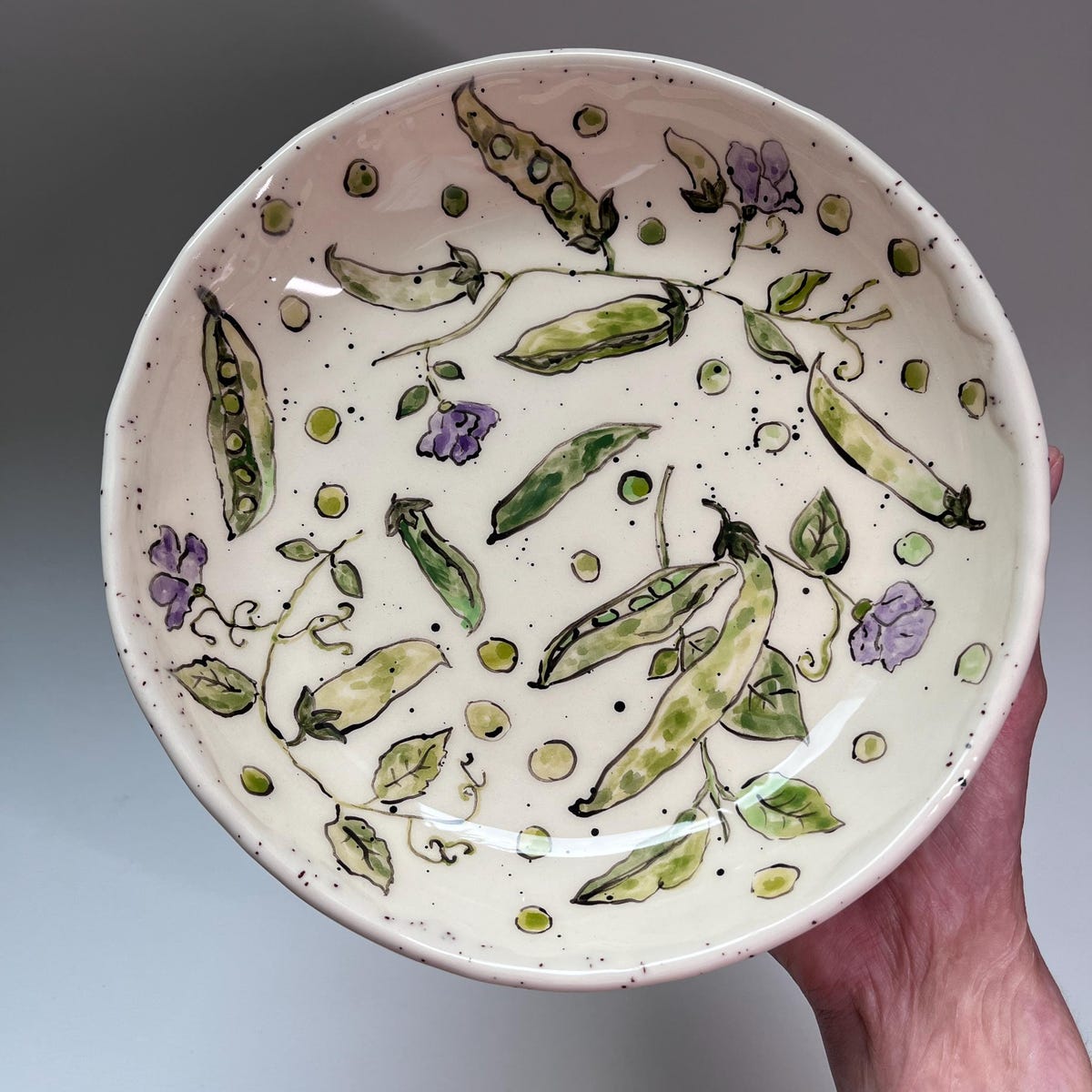 Floral Stoneware Bowl | Etsy