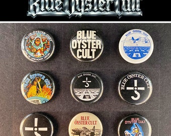 9 x Blue Öyster Cult button badges # 2 (25 mm, 1 inch)