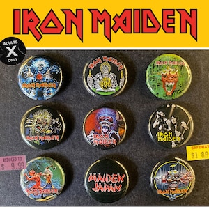 9 x Iron Maiden button badges # 1 (25 mm, 1 inch)