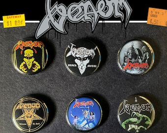 6 x insignias de botón Venom (25 mm, 1 pulgada)