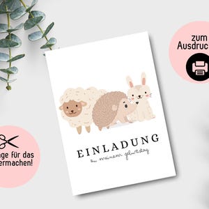 Einladungskarten Kindergeburtstag, Einladungen für Kindergeburtstag, Einladungskarten Basteln, DIY Vorlage zum selbst gestalten Bauernhof